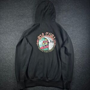 Rip Curl Men's Black Graphic Pullover Hoodie Surf Logo Sweatshirt Size M